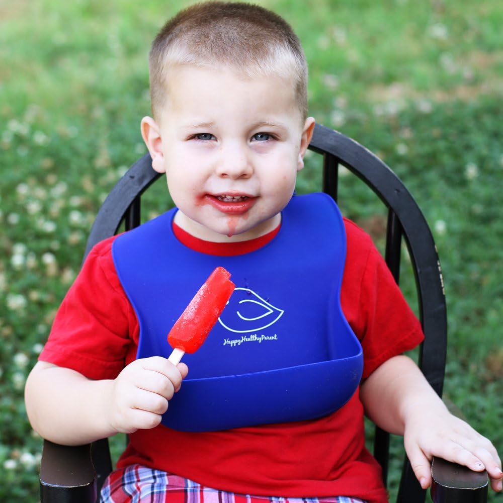 Silicone Baby Bibs Easily Wipe Clean  Comfortable Soft Waterproof Bib Keeps Stains Off, Set of 2 Colors - Image 2
